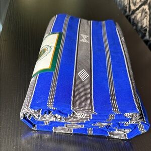 Blue and Black Striped Fabric